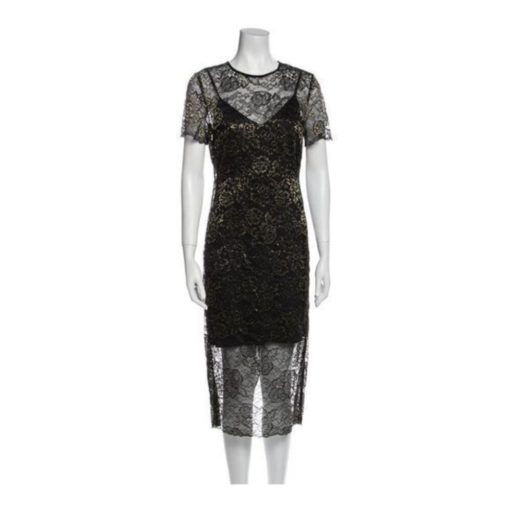 Diane Von Furstenberg Lace Pattern Black Dress